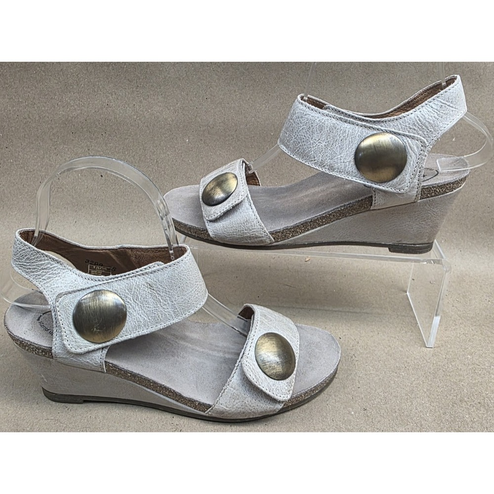 Taos Carousel 2 Leather Wedge Sandal Shoes Ankle Strap Tan Size EU 37 US 6 - 6.5